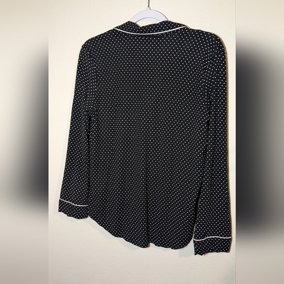 Victoria's Secret long sleeve button up top polka dot XS long - Picture 2 of 7